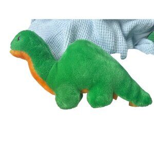 Vintage 1990s A&A Plush Inc. Green & Orange Dinosaur Stuffed Toy